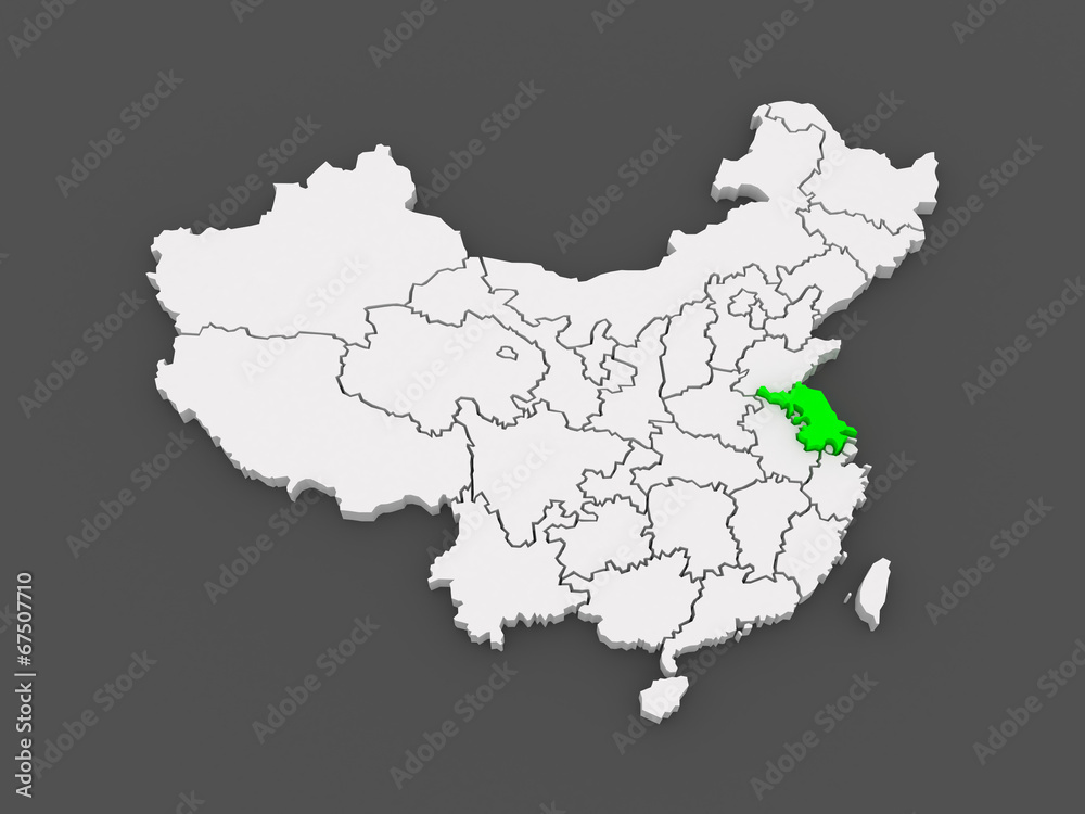 Map of Jiangsu. China.