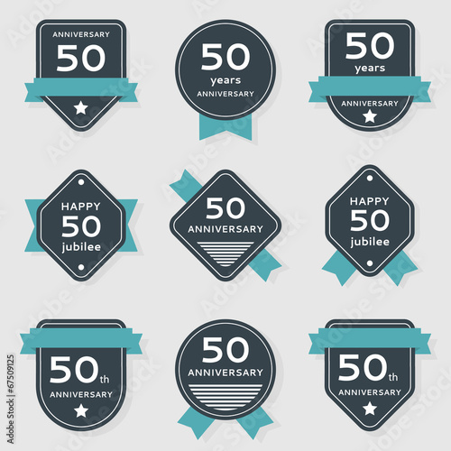Vector set of anniversary banners