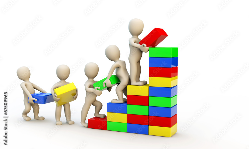 3d human characters making graph of growth 3d human characters making graph of growth