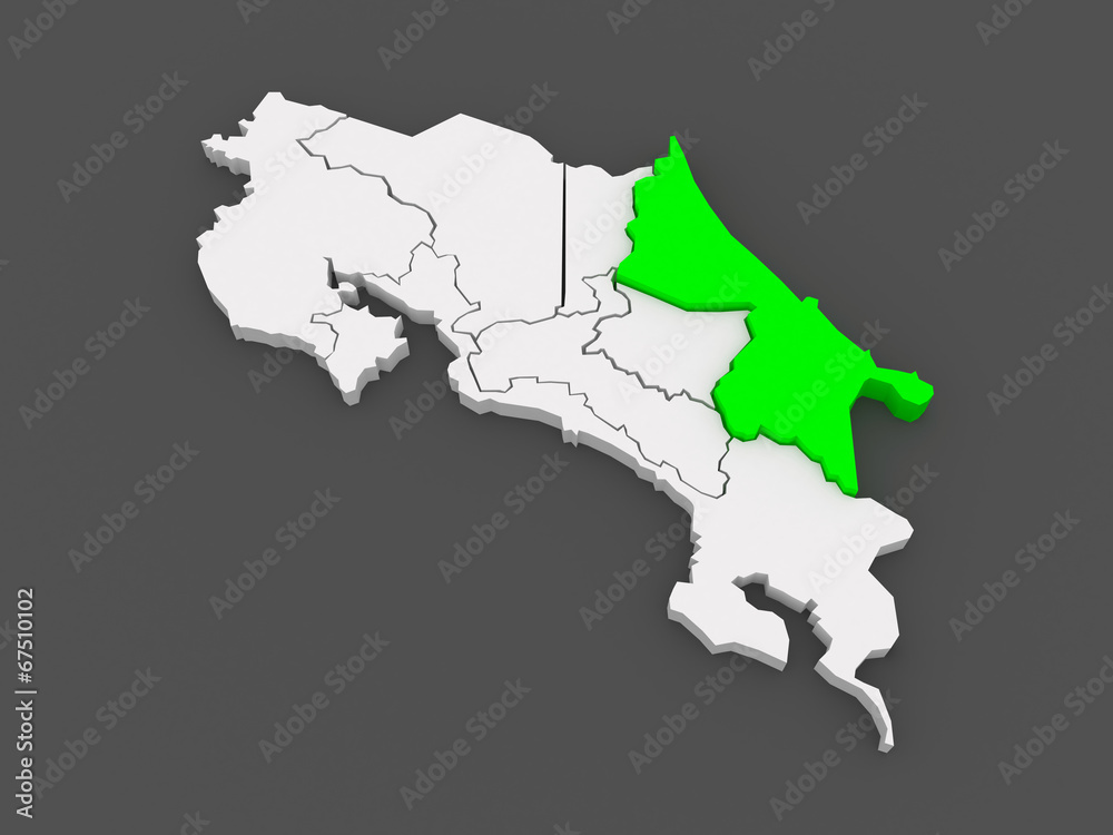 Map of Limon. Costa Rica. Map of Limon. Costa Rica.