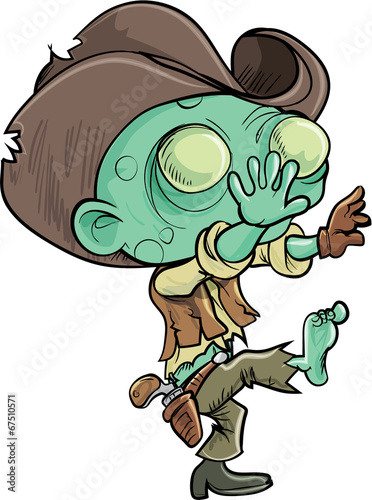 Cute cartoon zombie cowboy