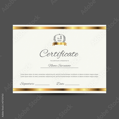 Vector certificate with golden elements
