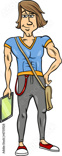 handsome man cartoon illustration
