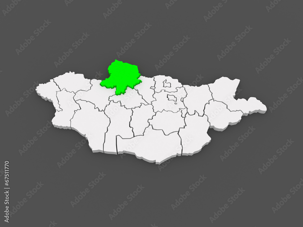Fototapeta premium Map of Huvsgel. Mongolia.