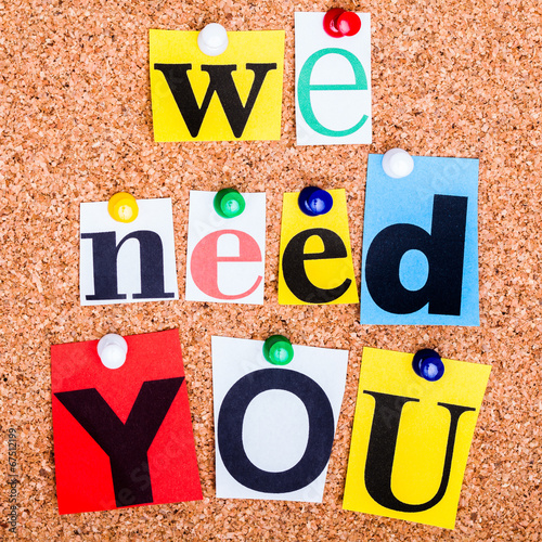 We need you on a bulletin board