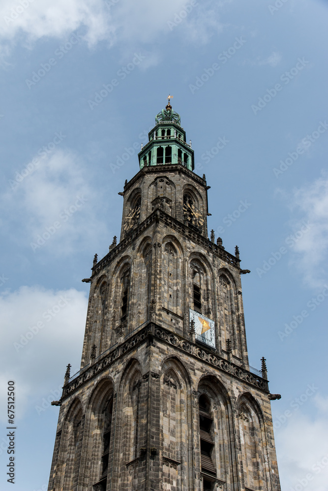 Martini tower in the city Groningen