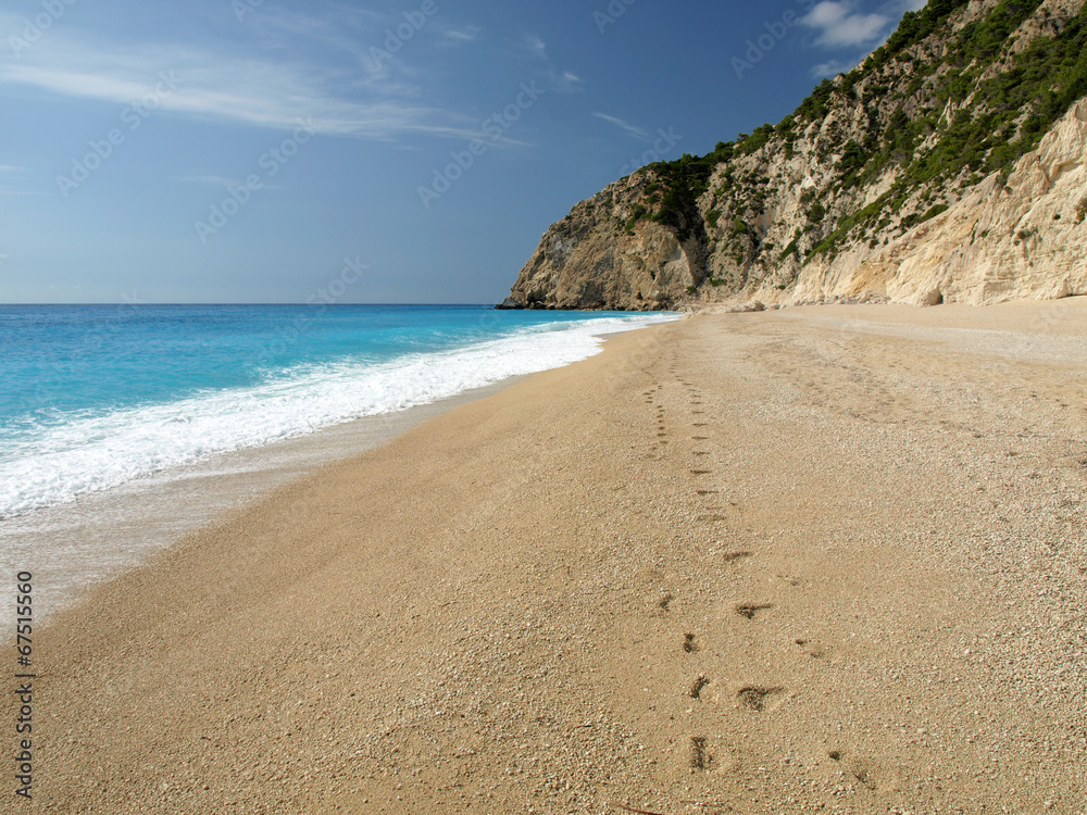 Obraz premium Egremni beach at Lefkada, Ionion sea, Greece