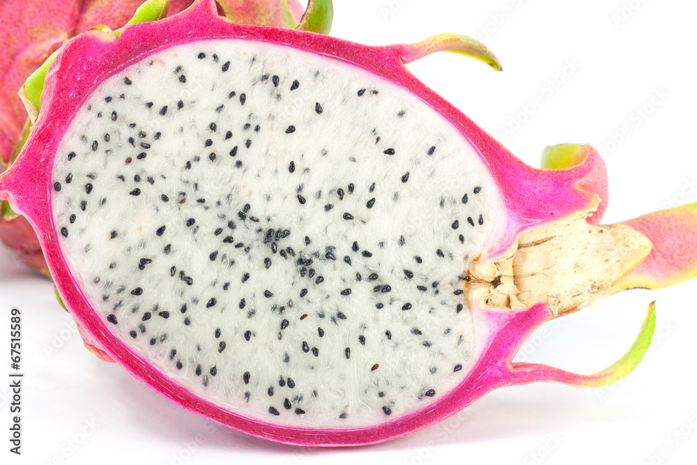 Pink dragon fruit Isolated on white background Pink dragon fruit Isolated on white background