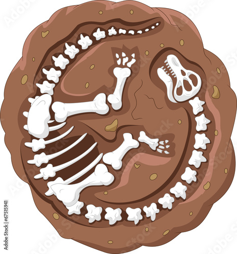 Cartoon dinosaur fossil