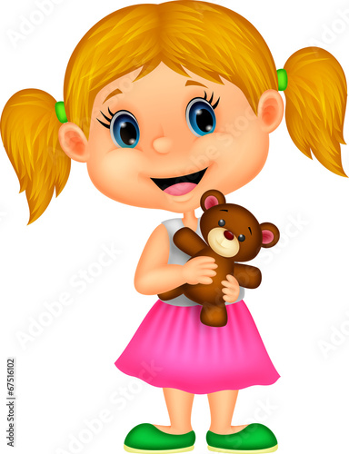 Little girl holding bear