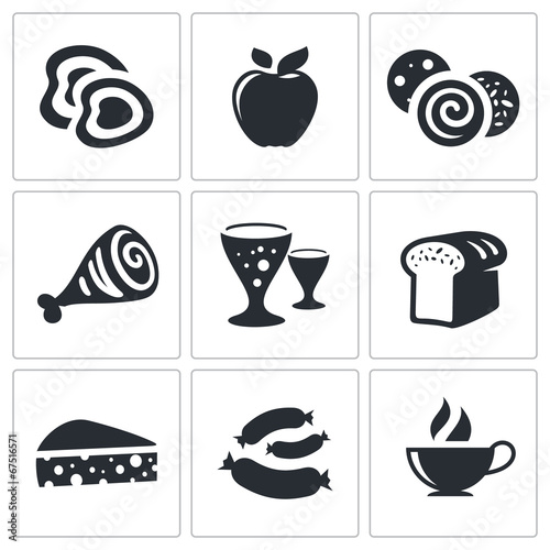 Vector food icons set