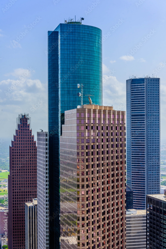 Downtown Houston buildings and streetscape