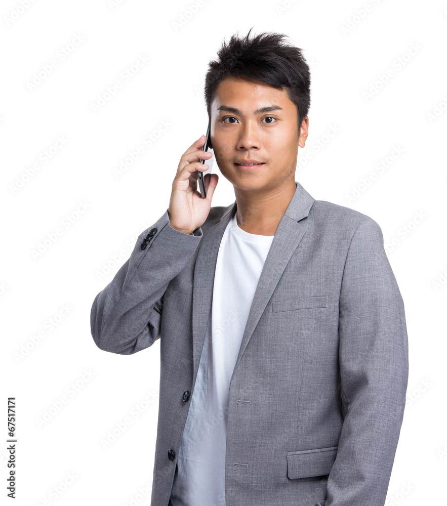 Businessman talk to cellphone