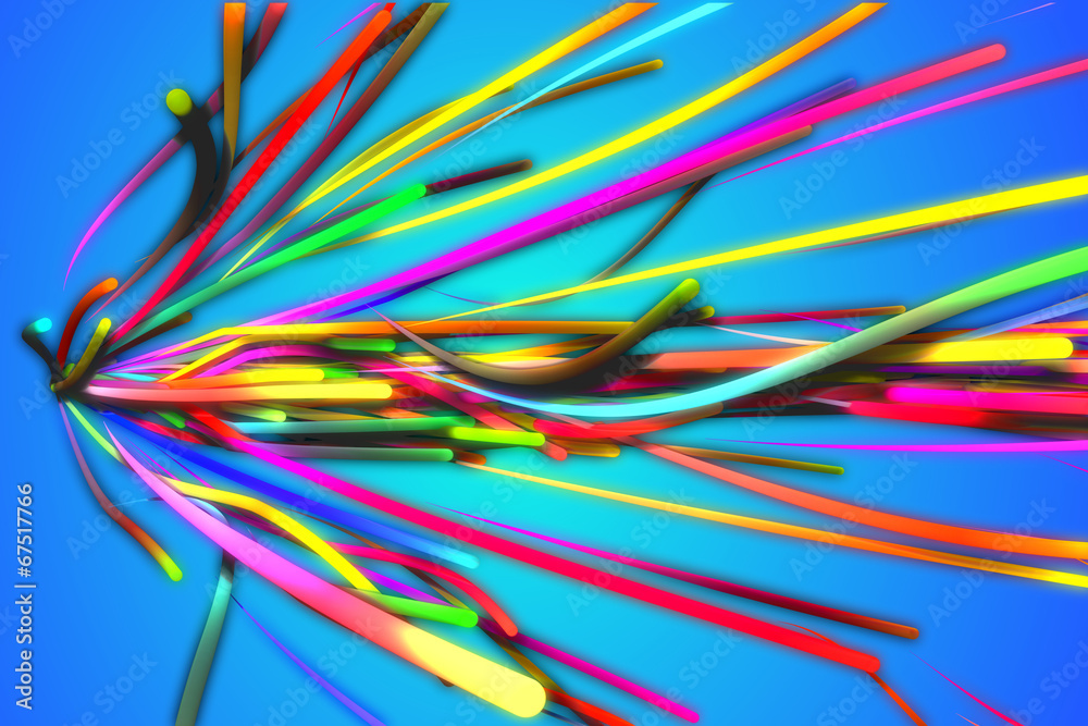 Rainbow Strands Line Glow Blue Background Rainbow Strands Line Glow Blue Background