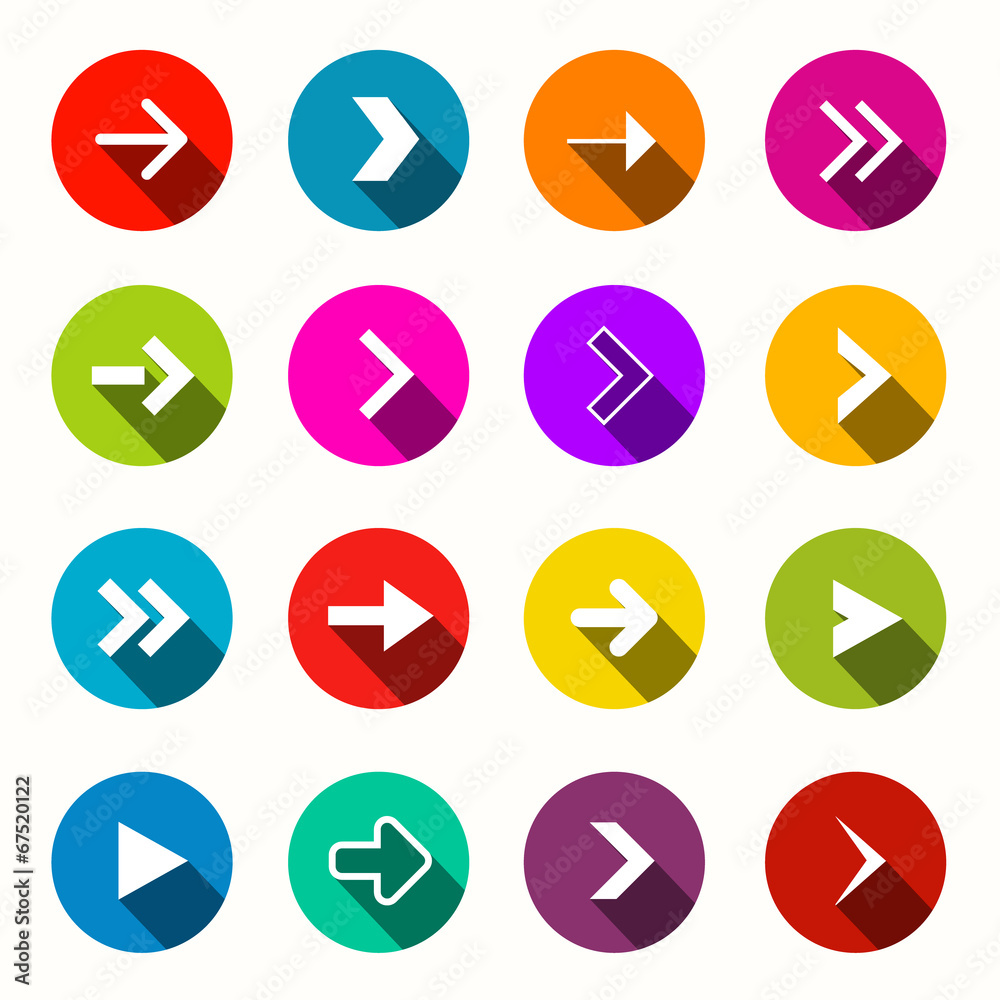 Vector Flat Design Arrows Set in Circles Vector Flat Design Arrows Set in Circles
