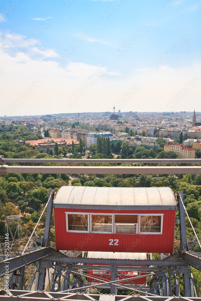 Naklejka premium Ferris wheel in the Prater amusement park. Vienna. Austria