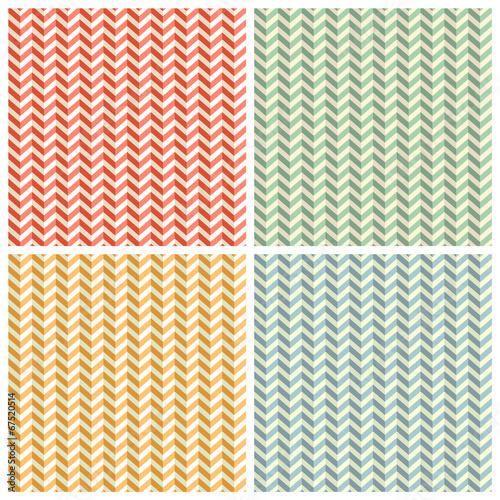 Seamless Retro Abstract Toothed Zig Zag Paper Patterns
