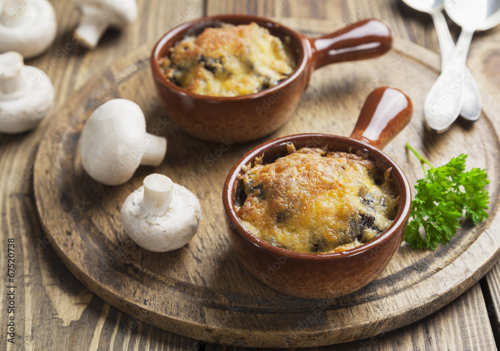 Mushrooms baked with cheese Mushrooms baked with cheese