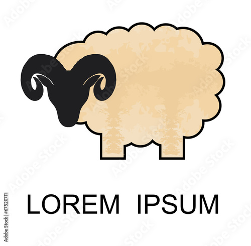 Abstract icon sheep