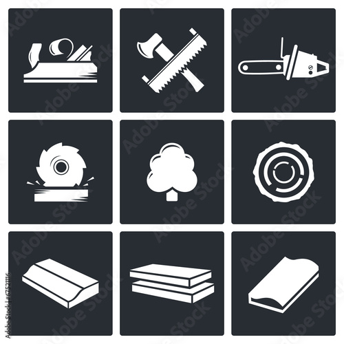 Woodworking Icons set