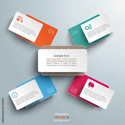 Abstract Coloreed Rectangles Cross Infographic