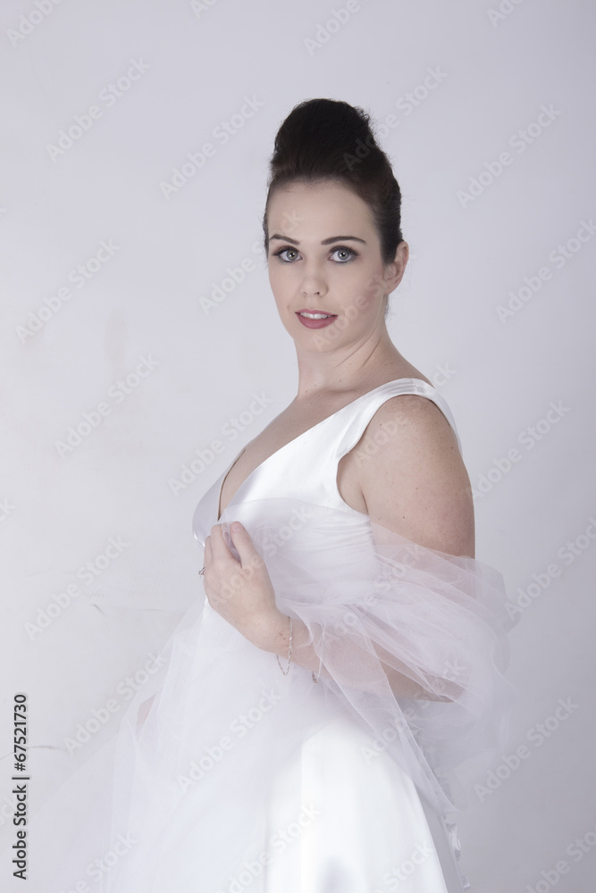 beautiful brunette bride in a stunning satin dress beautiful brunette bride in a stunning satin dress