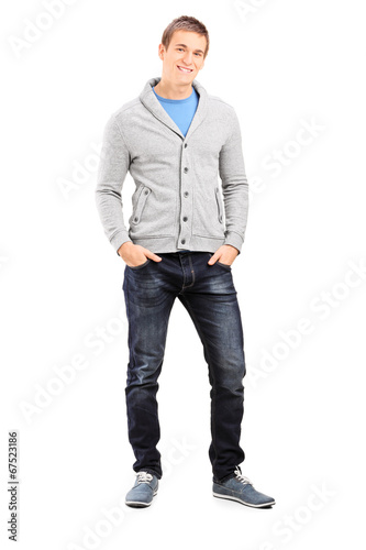 Young guy posing in casual clothes