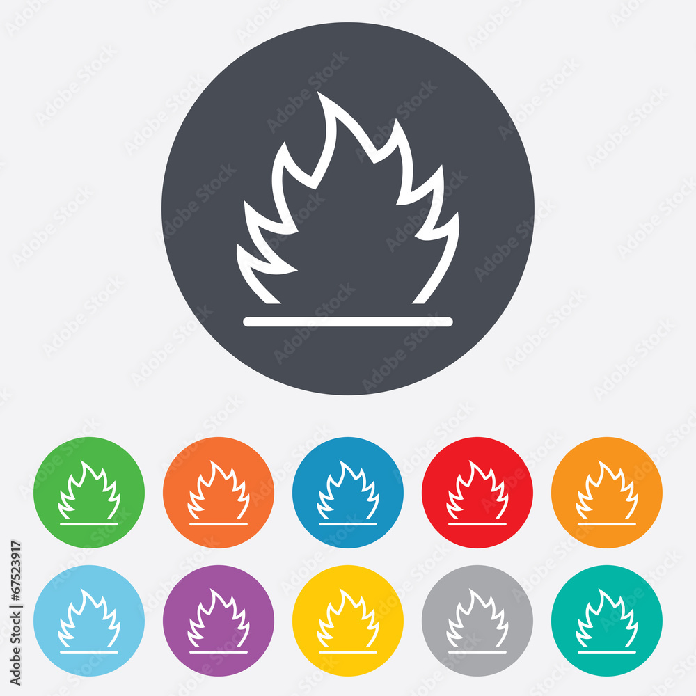 Fire flame sign icon. Heat symbol. Fire flame sign icon. Heat symbol.