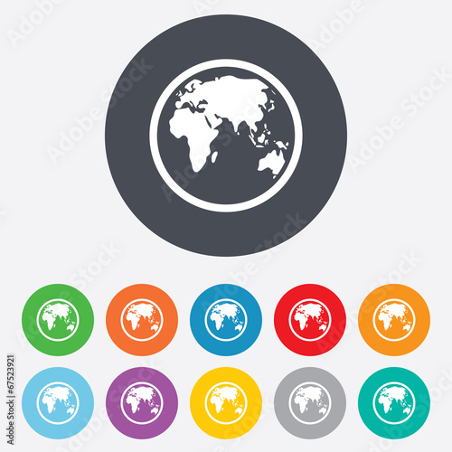 Globe sign icon. World map geography symbol.