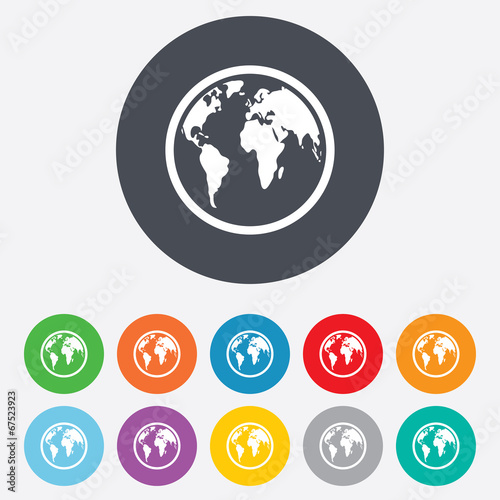 Globe sign icon. World map geography symbol.