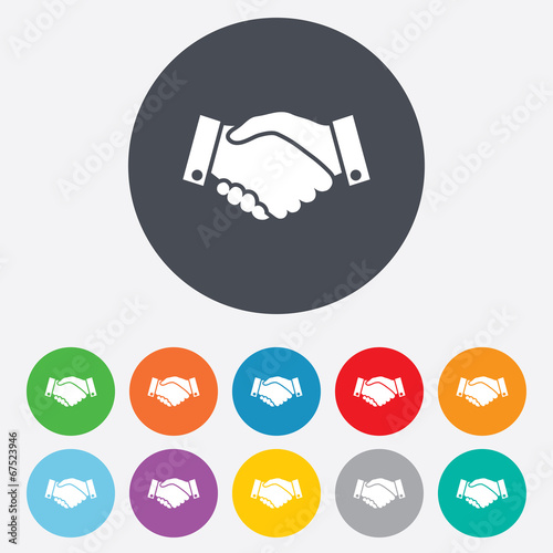 Handshake sign icon. Successful business symbol.