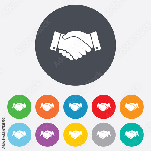 Handshake sign icon. Successful business symbol.