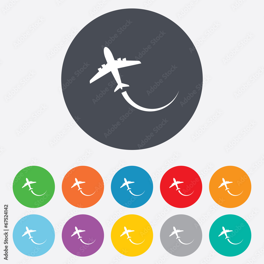 Airplane sign icon. Travel trip symbol. Airplane sign icon. Travel trip symbol.