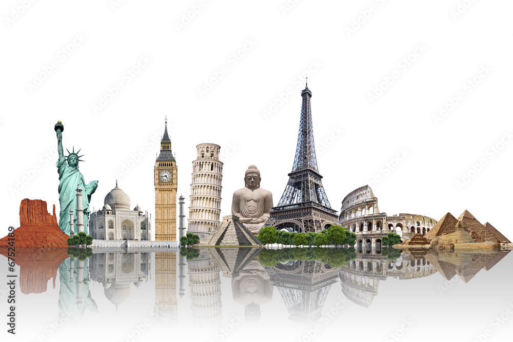 Obraz premium Travel the world monuments concept