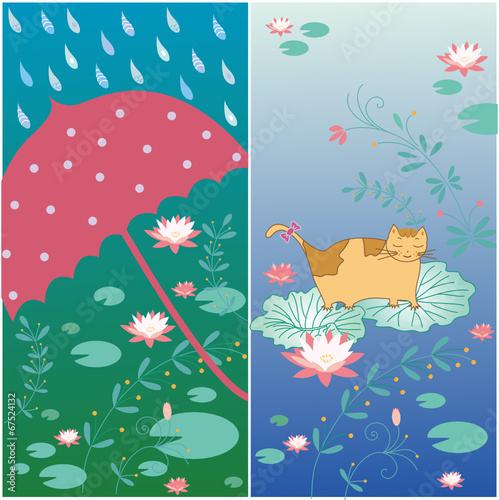 lotus and cat