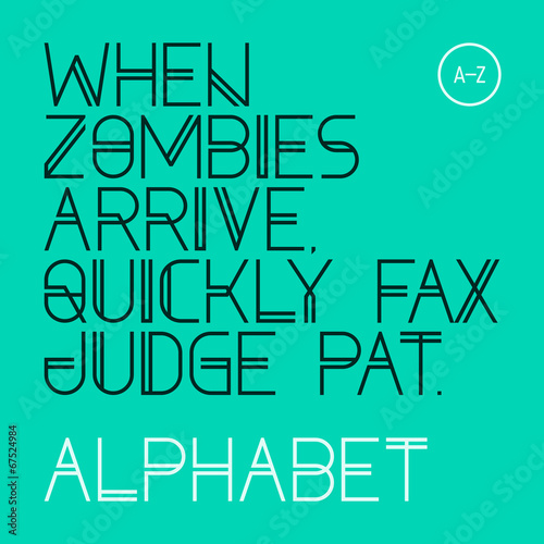 When zombies arrive, quickly fax judge Pat. Font, alphabet. Stock Vector |  Adobe Stock