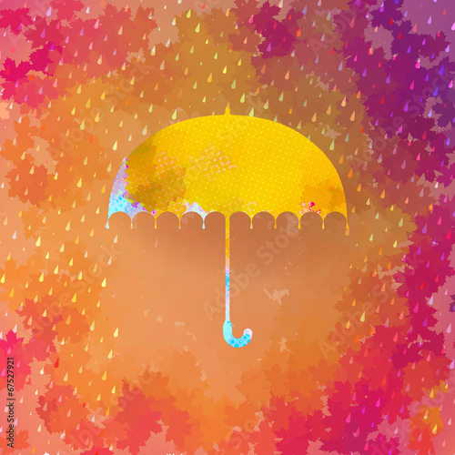 Umbrella and rain drops. EPS 10