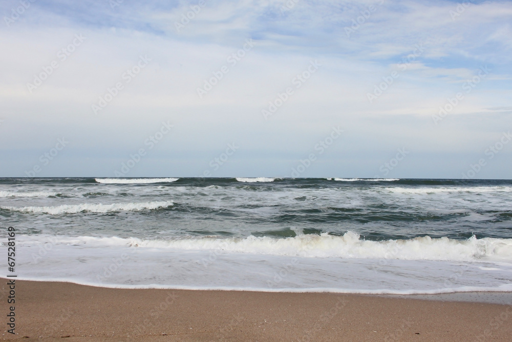 Marine landscape with sea waves and blue sky Marine landscape with sea waves and blue sky