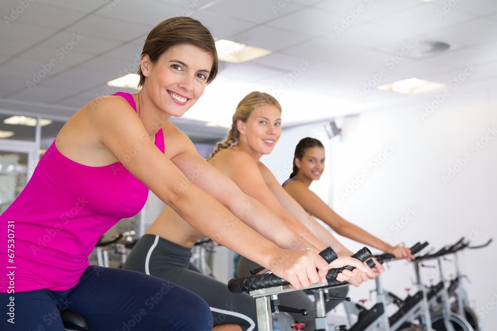 Spin class working out in a row Spin class working out in a row
