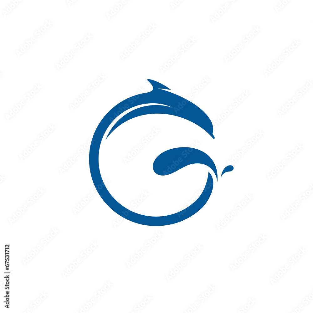 Obraz premium Sign the letter G, dolphin