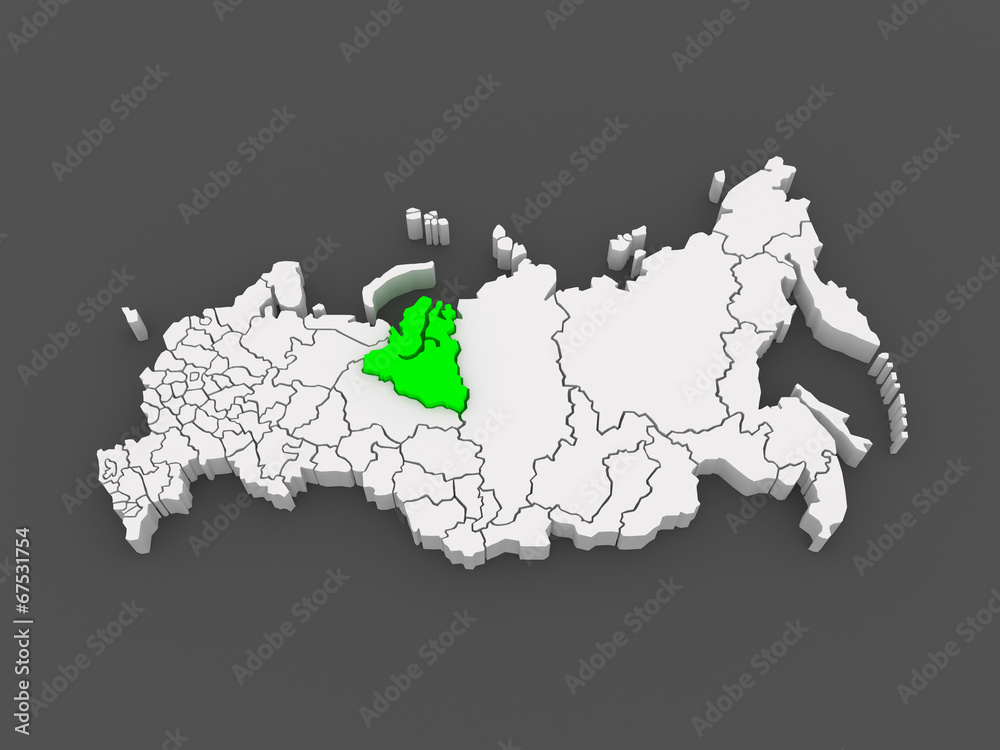 Map of the Russian Federation. Yamal-Nenets Autonomous Okrug. Map of the Russian Federation. Yamal-Nenets Autonomous Okrug.