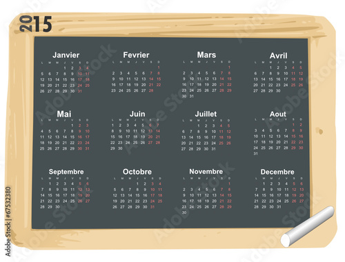 Calendrier 2015 Ardoise