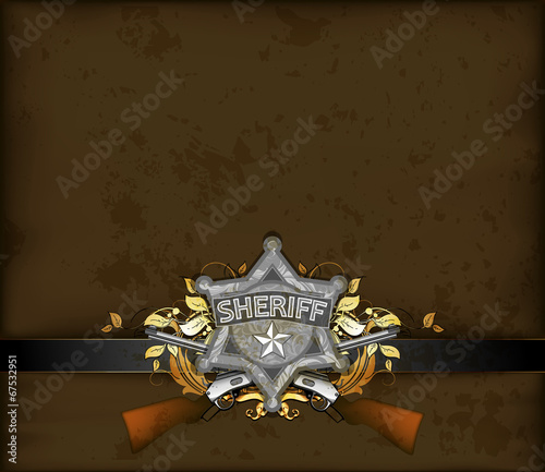 ornate frame with sheriff star