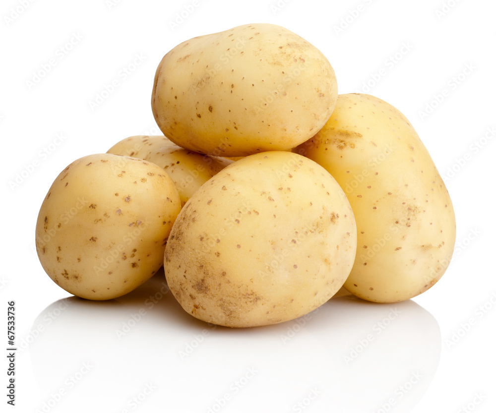Fresh potatoes isolated on white background Fresh potatoes isolated on white background
