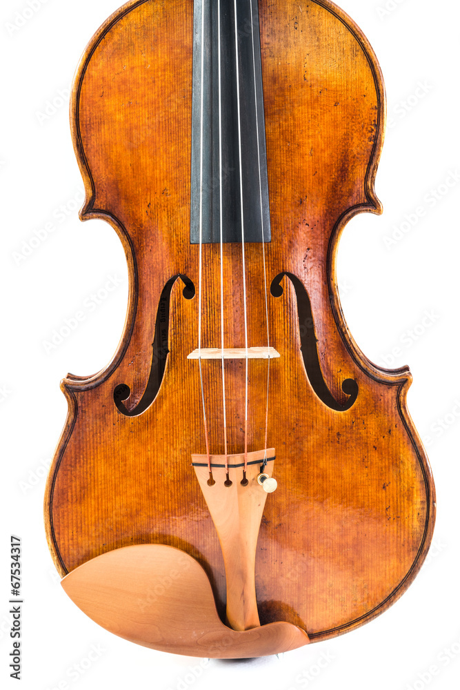 Antique violin isolated on the white background Antique violin isolated on the white background