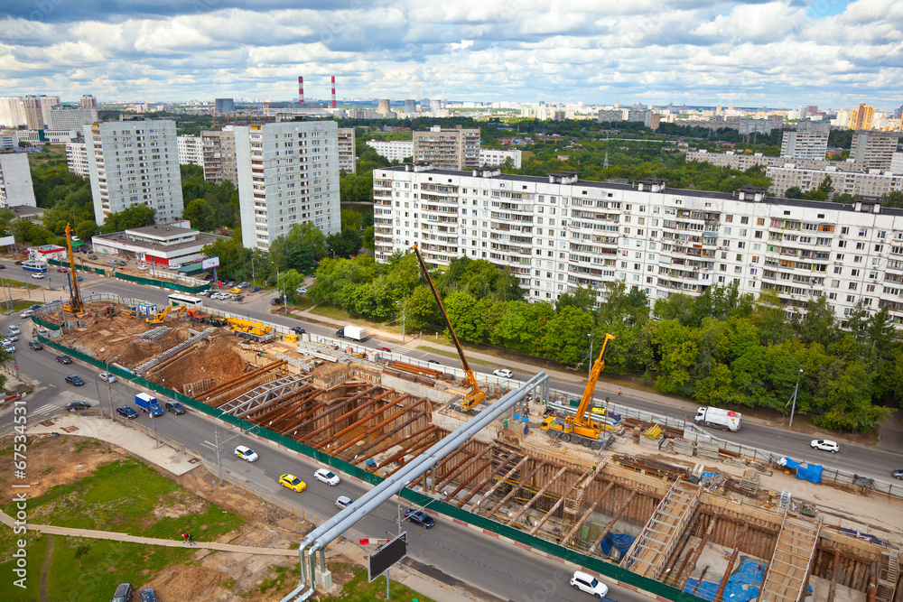 Construction of a new metro line in Moscow Michurinskom Avenue