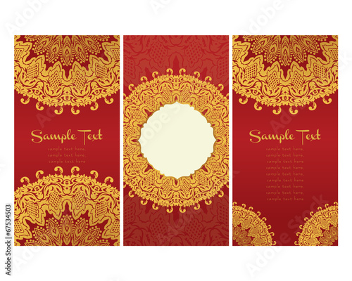 greeting cards in east style on red background text