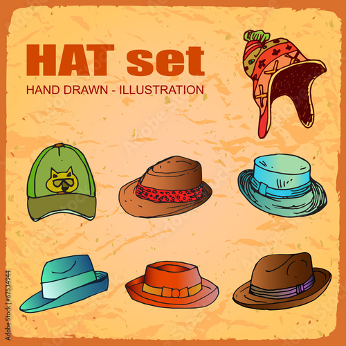 cartoon set hats photo