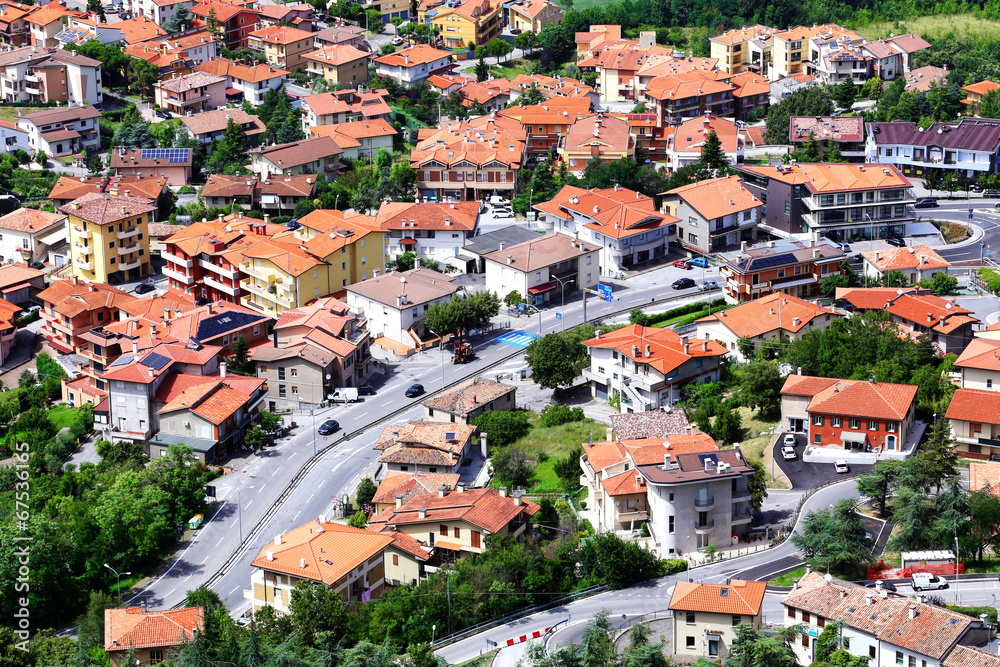 A top view of a small Italian town