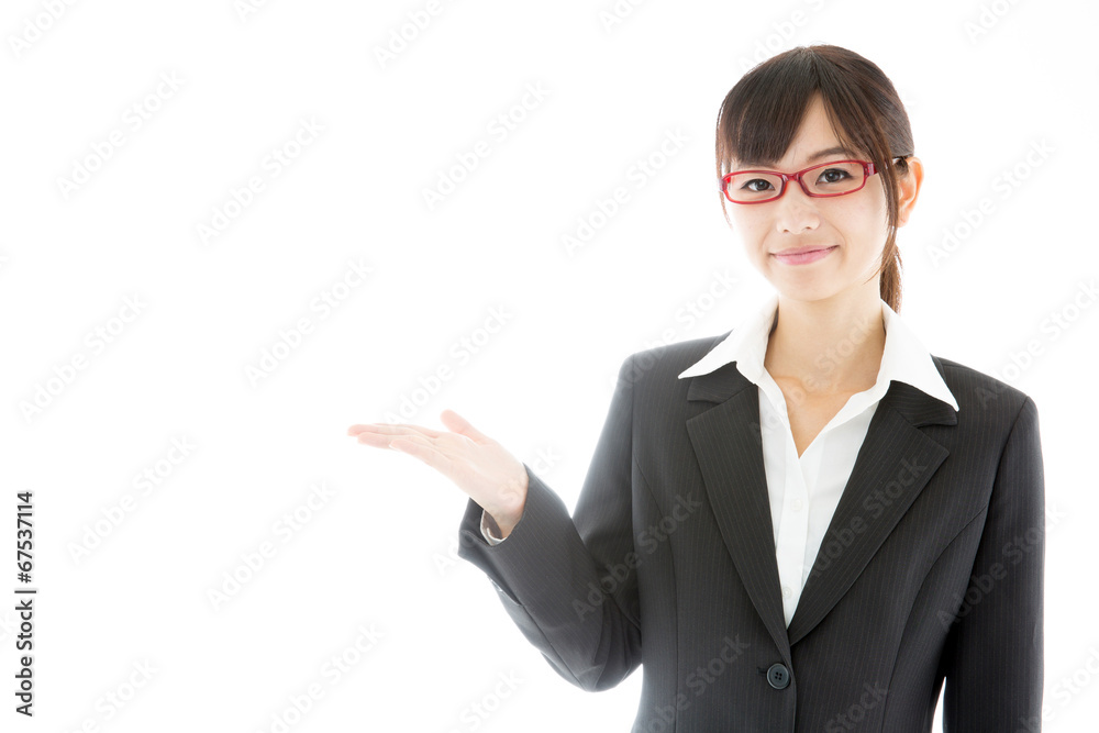 portrait of asian businesswoman on white background